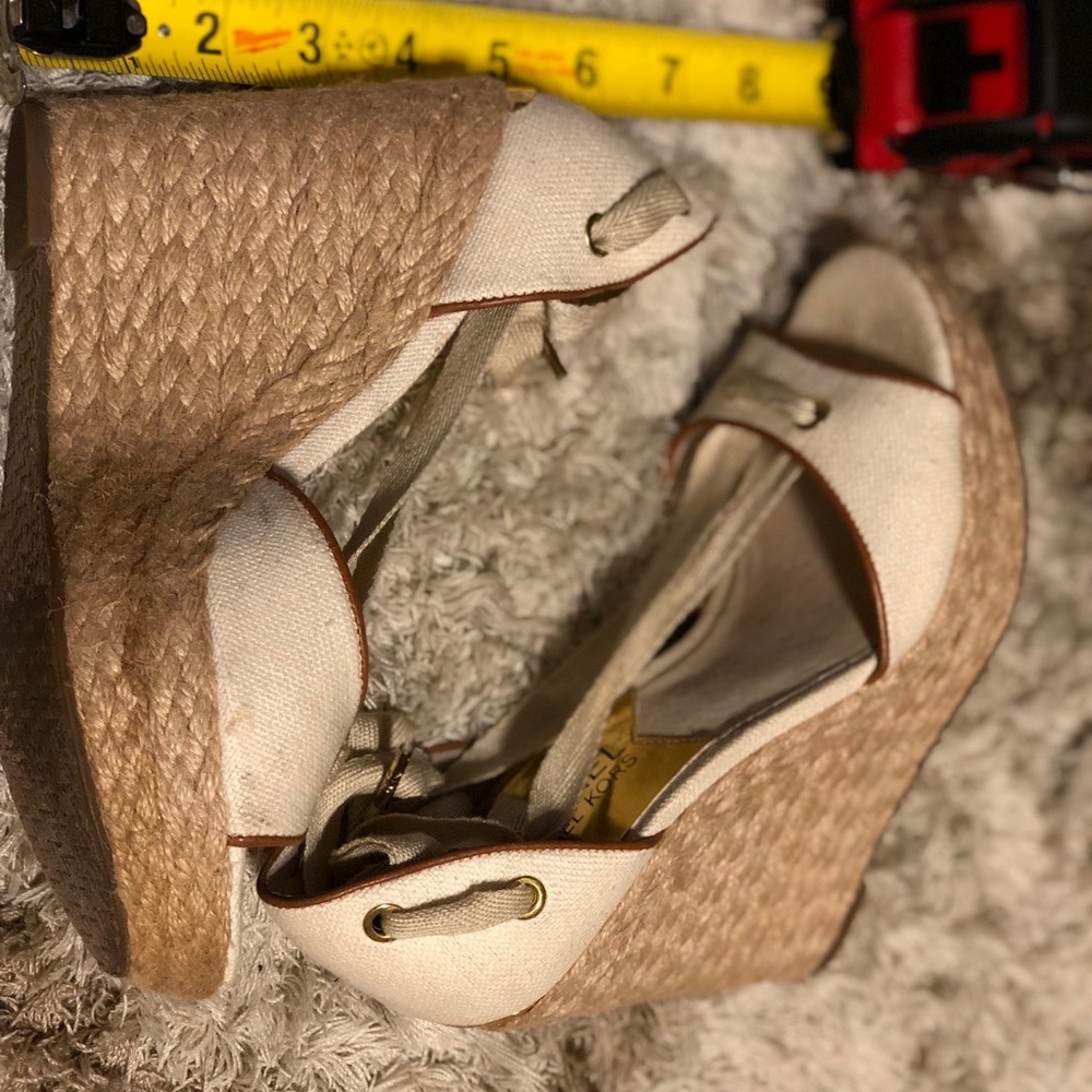 White espadrille wedge